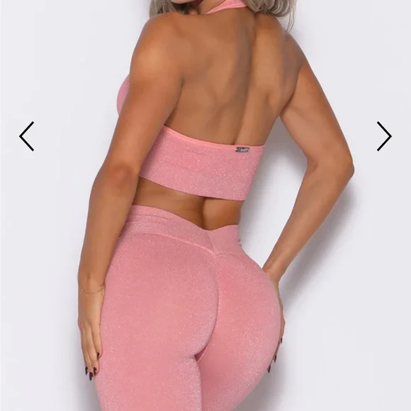 Bombshell Sportswear Pink Sparkle Sports Bra and Leggings Set - Picture 4 of 9